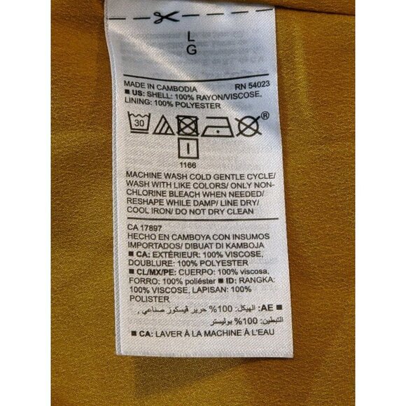 Old Navy Ruffle Trim Dress Womens L Sunflower Gold Yellow Elastic Waist Lined - Picture 7 of 8